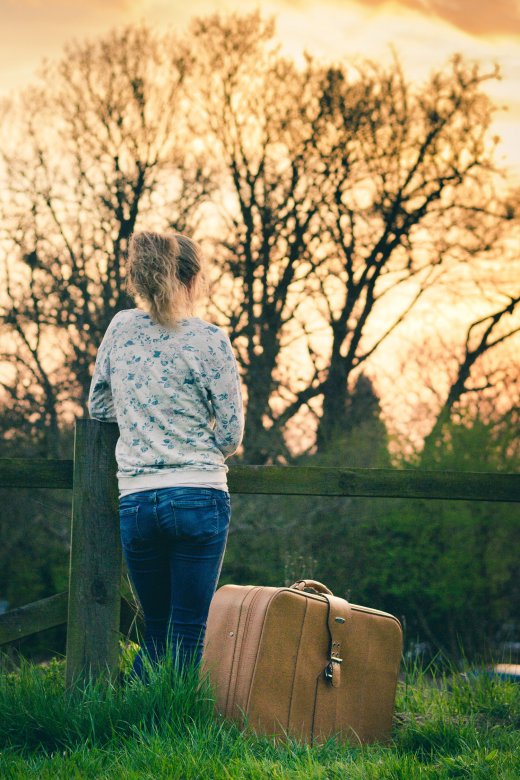 Lady with suitcase