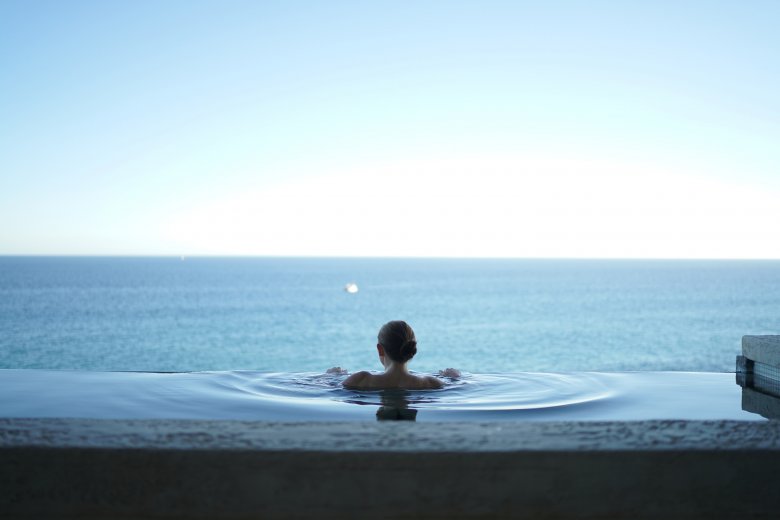 Lady in pool