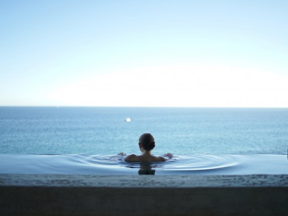 Lady in pool